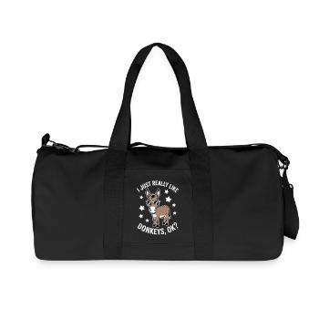 Esel Spruch Esel Lustiges Esel Geschenk - Recycelte Canvas-Sporttasche von Stanley/Stella - Schwarz - Vorne