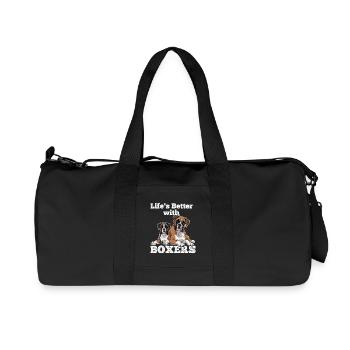 Life's Better With Boxers - Recycled Canvas Sports Bag by Stanley/Stella - black - Front