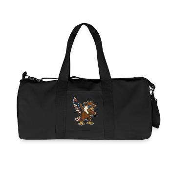 Aigle cool avec chapeau de cow-boy et lunettes - Sac de sport en toile recyclée Stanley/Stella - noir - Devant