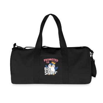 Zur großen Schwester befördert – Pinguin Design - Recycelte Canvas-Sporttasche von Stanley/Stella - Schwarz - Vorne