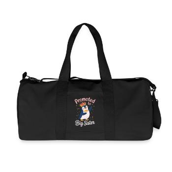 Zur großen Schwester befördert – Pinguin Design - Recycelte Canvas-Sporttasche von Stanley/Stella - Schwarz - Vorne