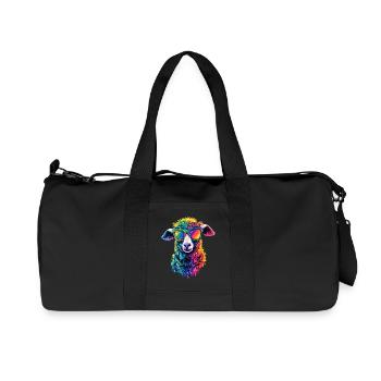 Sheep Lamb Sheep Domestic Sheep Shepherd Sweet Sheep - Recycled Canvas Sports Bag by Stanley/Stella - black - Front