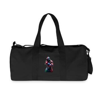 Boxeur combatif en sweat à capuche coloré avec - Sac de sport en toile recyclée Stanley/Stella - noir - Devant