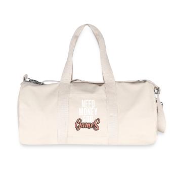 Besoin d’argent pour les jeux - Sac de sport en toile recyclée Stanley/Stella - blanc naturel - Devant