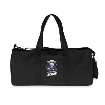 Cooles Schaf Mit Sonnenbrille Und Lederjacke - Recycelte Canvas-Sporttasche von Stanley/Stella - Schwarz - Vorne