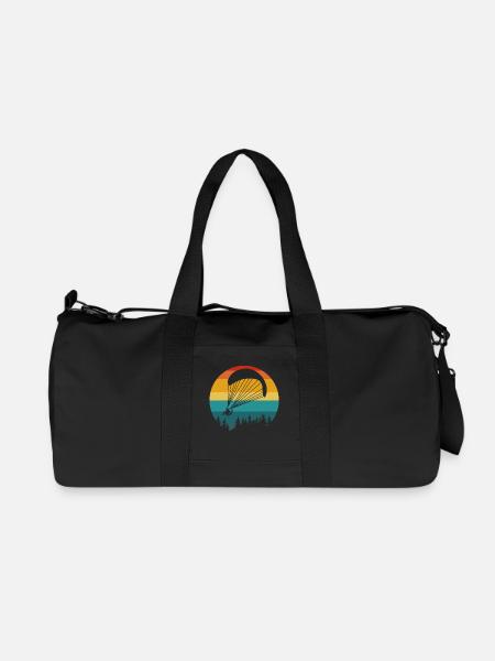 Gleitschirm Retro Landschaft - Recycelte Canvas-Sporttasche von Stanley/Stella - Schwarz