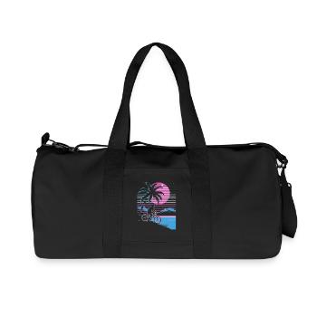 Mountainbiking Synthwave - Recycelte Canvas-Sporttasche von Stanley/Stella - Schwarz - Vorne