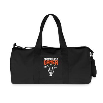 Anatomie eines Gamer Skelett Lustiges Gaming Geschenk - Recycelte Canvas-Sporttasche von Stanley/Stella - Schwarz - Vorne
