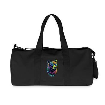Brown Bear, Grizzly Bear, Bear Brothers, Forest, Wild Bears - Recycled Canvas Sports Bag by Stanley/Stella - black - Front