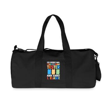 Daycare Leavers First Grade School Enrollment Schoolchild - Recycled Canvas Sports Bag by Stanley/Stella - black - Front