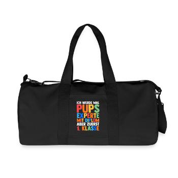Daycare Leavers First Grade School Enrollment Schoolchild - Recycled Canvas Sports Bag by Stanley/Stella - black - Front