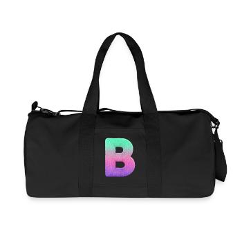 Letter B with fur and pastel gradient - Recycled Canvas Sports Bag by Stanley/Stella - black - Front