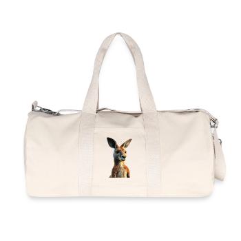 Kangaroo Australia Outback Wild Cute Kangaroos - Recycled Canvas Sports Bag by Stanley/Stella - natural - Front