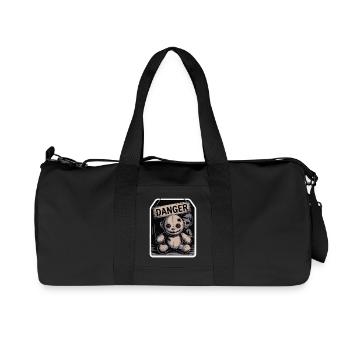 Poupée étrange avec un panneau de danger - Sac de sport en toile recyclée Stanley/Stella - noir - Devant
