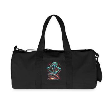 Neon Sci-Fi Horror Halloween Illustration - Recycled Canvas Sports Bag by Stanley/Stella - black - Front