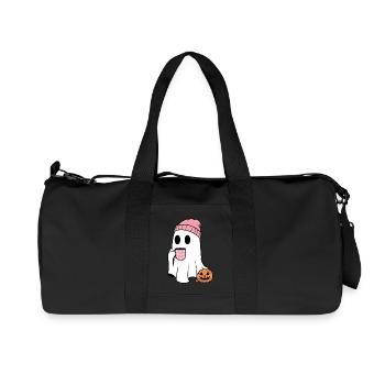 Cute Ghost Drinking Coffee Lover - Recycled Canvas Sports Bag by Stanley/Stella - black - Front