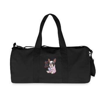 Less Talking More Coffee French Bulldog - Recycled Canvas Sports Bag by Stanley/Stella - black - Front
