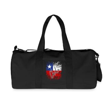 Drapeau grunge chilien, j’adore le Chili - Sac de sport en toile recyclée Stanley/Stella - noir - Devant