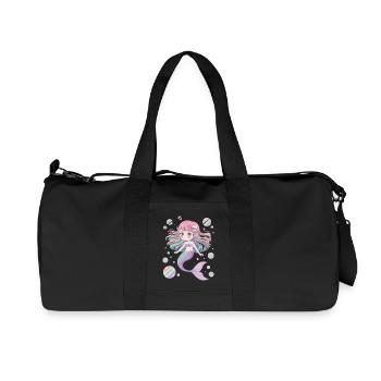 Süße Kawaii Meerjungfrau – Pastell Design - Recycelte Canvas-Sporttasche von Stanley/Stella - Schwarz - Vorne