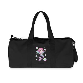 Mignonne Sirène Kawaii – Design Pastel - Sac de sport en toile recyclée Stanley/Stella - noir - Devant