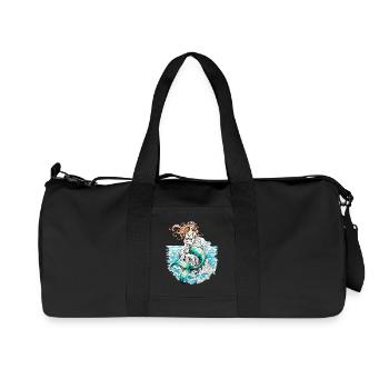 Mermaid Illustration Fantasy Sea Creatures - Recycled Canvas Sports Bag by Stanley/Stella - black - Front