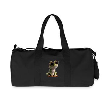 Frosch Kleine Kröte Laubfrosch Froschkönig Frösche - Recycelte Canvas-Sporttasche von Stanley/Stella - Schwarz - Vorne