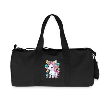 Einhorn Kinder Mädchen Jungen Eis Eiskrem - Recycelte Canvas-Sporttasche von Stanley/Stella - Schwarz - Vorne