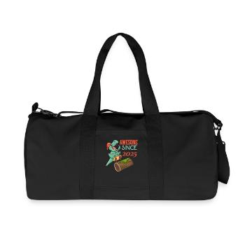 Dino Skater Geburtstag 2025 - Recycelte Canvas-Sporttasche von Stanley/Stella - Schwarz - Vorne