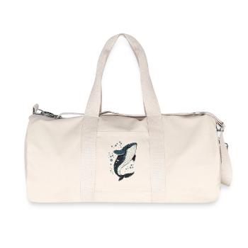 whale - Recycled Canvas Sports Bag by Stanley/Stella - natural - Front
