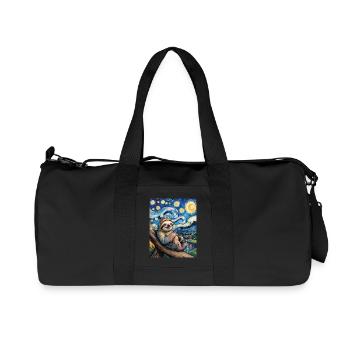 Faultier im Van Gogh Stil – Kunst trifft Chill - Recycelte Canvas-Sporttasche von Stanley/Stella - Schwarz - Vorne