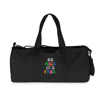 be nice it´s free - Recycelte Canvas-Sporttasche von Stanley/Stella - Schwarz - Vorne