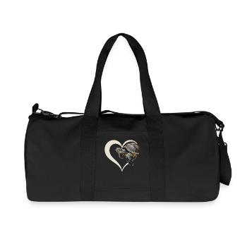 Motif de tortue dans un cœur - Sac de sport en toile recyclée Stanley/Stella - noir - Devant
