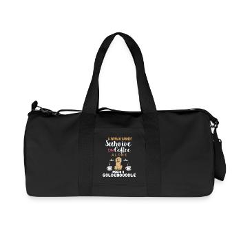 Coffee Loving Woman with Golden doodle Quote - Recycled Canvas Sports Bag by Stanley/Stella - black - Front