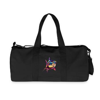 Shark Shark Tiger Shark Diver Cute Sharks Great White Shark - Recycled Canvas Sports Bag by Stanley/Stella - black - Front
