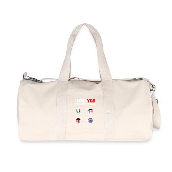 Russisch und Russland I Love You Geschenkidee zum Valentinstag - Recycelte Canvas-Sporttasche von Stanley/Stella - Naturweiß - Vorne