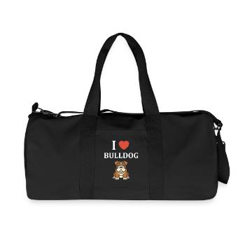 Expressive Bulldog Portrait - Recycled Canvas Sports Bag by Stanley/Stella - black - Front