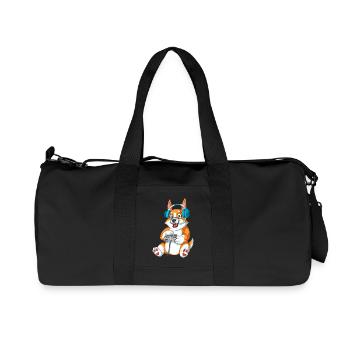 Corgi Gamer – Perfect Gift Vibes - Recycled Canvas Sports Bag by Stanley/Stella - black - Front