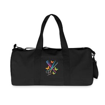 Hairdresser Scissors Comb Butterfly - Recycled Canvas Sports Bag by Stanley/Stella - black - Front