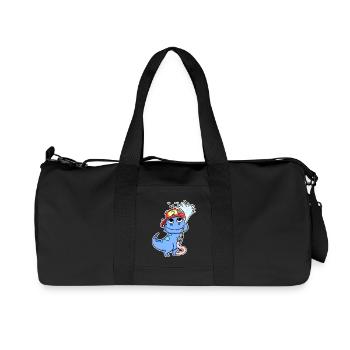Motif Dino Pompiers - Sac de sport en toile recyclée Stanley/Stella - noir - Devant