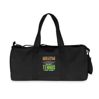 Tennis Und Wein Für Tennis Spieler - Recycelte Canvas-Sporttasche von Stanley/Stella - Schwarz - Vorne