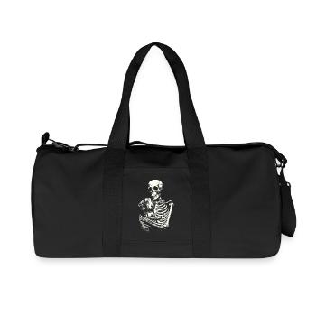 Skelett umarmt Dackel - Recycelte Canvas-Sporttasche von Stanley/Stella - Schwarz - Vorne