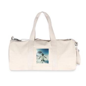 Penguin selfie with UFO - Recycled Canvas Sports Bag by Stanley/Stella - natural - Front