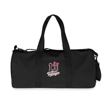13th birthday teenager gift - Recycled Canvas Sports Bag by Stanley/Stella - black - Front