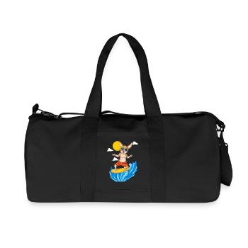 Cute Chihuahua Surfing Funny Dog Summer - Recycled Canvas Sports Bag by Stanley/Stella - black - Front