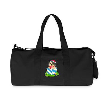 Chien Noël Noël Chapeau - Sac de sport en toile recyclée Stanley/Stella - noir - Devant