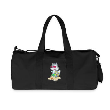 Wolf Strand Schwimmring Sommer - Recycelte Canvas-Sporttasche von Stanley/Stella - Schwarz - Vorne