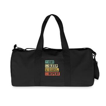 Chauffagiste Plombier Plombier de construction chauffage - Sac de sport en toile recyclée Stanley/Stella - noir - Devant