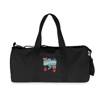 Coquette Aesthetic Bow Pattern Girly Pastel - Recycled Canvas Sports Bag by Stanley/Stella - black - Front