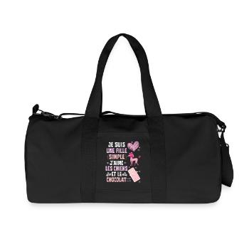 Je suis une fille Simple Chiens et Chocolat - Sac de sport en toile recyclée Stanley/Stella - noir - Devant