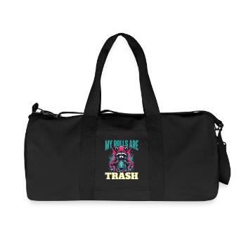 My Rolls Are Trash Funny Dice Quote RPG Humor - Recycled Canvas Sports Bag by Stanley/Stella - black - Front